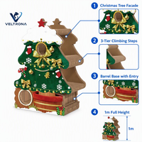 Arbre à chat de Noël en carton, plateforme d'escalade intérieure multi-niveaux, mobilier de grattage, vente en gros