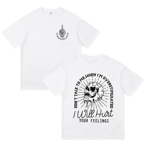 T-shirt surdimensionné pour homme |   Haut streetwear avec motif crâne fondu humoristique « Don't Talk to Me When » en coton doux - Product Image 5