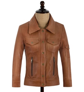 Veste de motard pour hommes, en cuir brossé avec fermeture éclair, disponibles dans toutes les couleurs de cuir, nouvelle collection - Product Image 1