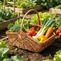 Panier tissé à la main en saule pour fruits et légumes, panier cadeau tissé, panier de rangement pour articles ménagers, panier portable pour pique-nique en plein air