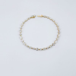 <span class=keywords><strong>Bracelet</strong></span> tennis en diamant de laboratoire, <span class=keywords><strong>or</strong></span> jaune 18 carats, pavé de diamants étincelants pour femme, éclat doux et scintillant, bijou raffiné, cadeau - Product Image 1