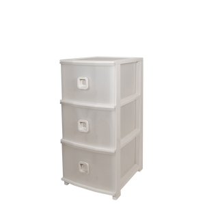 Organizador de Juguetes Pratika Slim Plus de 3 Cajones, Material PP Blanco, 375x285x610mm, Moldeado por Inyección, para Habitación Infantil - Product Image 1