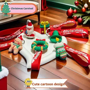 Portachiavi Compatto Portatile con Design Natalizio a Cartone Animato di Babbo Natale, Decorazione Natalizia Raffinata, Regalo Ecologico Personalizzabile - Product Image 3