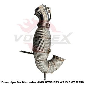 ท่อดาวน์ไปป์ Vortex High Flow SS304 แบบป้องกันความร้อนสำหรับ Mercedes AMG GT50 E53 W213 3.0T M256 ระบบติดตั้งโดยตรง - Product Image 3