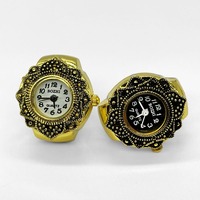 Doigt Montres En Gros Or Argent Plaqué Élastique Montre Anneaux Rond Quartz Anneau Montres pour Femmes Hommes
