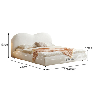 Set <span class=keywords><strong>Letto</strong></span> a Forma di <span class=keywords><strong>Cuore</strong></span> Bianco Crema, Arredamento Camera da <span class=keywords><strong>Letto</strong></span>, Ultimo Modello di <span class=keywords><strong>Letto</strong></span> King Size con Contenitore, Moderno <span class=keywords><strong>Letto</strong></span> Imbottito Effetto Nuvola in Vendita - Product Image 6