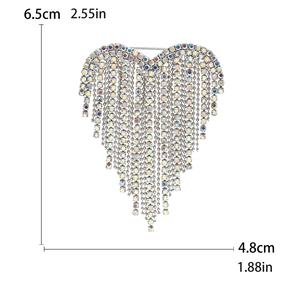 Broche de diseño creativo con borla y cadena, de alta gama, moderno y elegante, para cuello de traje de mujer - Product Image 4