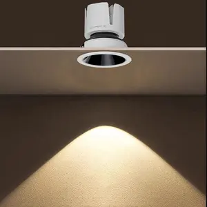 Refletor LED para casa, hotel, lâmpada, luz de teto embutida, luz embutida preta, luz LED giratória, ponto de inundação, 3w, 5w, 7w, 9w, 12w, 15w