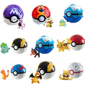Vente en gros de jouets en plastique Poké <span class=keywords><strong>Ball</strong></span> de 10 cm, état neuf, Squirtle, Charmander, Bulbasaur, modèles de jouets, ODM, jouets en peluche transformables pour animaux de compagnie - Product Image 2