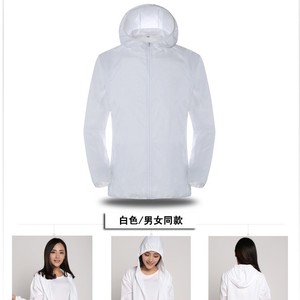 Chaqueta Cortavientos con Capucha para Exteriores, Talla XL, Color Gris Sólido, Protección UV 40, para Senderismo y Viajes - Product Image 2