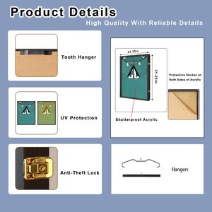 Cornice Espositiva 2026 Nera in Legno per Maglie Sportive con Protezione UV e Design Bloccabile per Maglie da Basket e <span class=keywords><strong>Calcio</strong></span> - Product Image 4