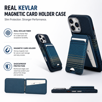 Portefeuille magnétique en fibre de carbone véritable avec support pour cartes et protection RFID pour accessoires MagSafe