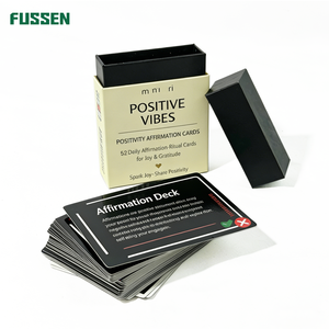 FUSSEN - Juego de Tarjetas de Afirmaciones Positivas Personalizadas, 52 Tarjetas, Papel de Núcleo Negro de 400 g/m², Laminación Mate, Caja Rígida Premium - Product Image 1