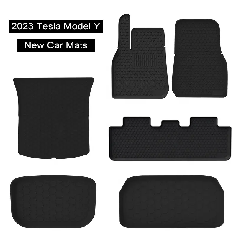 Tappetini per auto 3D in Silicone per tutte le stagioni per il 2023 Tesla Model Y tappetino per auto personalizzato per accessori per tappetini per bagagliaio modello Y