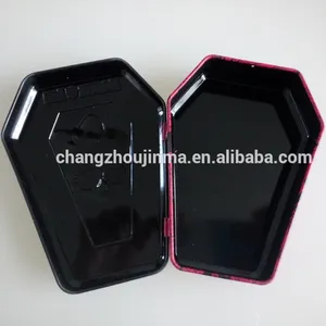 Nhà Máy Bán Hàng Trực Tiếp Quan Tài Shape Embossed Kẹo Kim Loại Tin Hot Bán