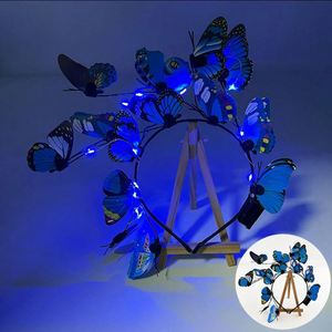 New LED Neon <b>Light</b> <b>Rabbit</b> Ear Headband High-Brightness Creative Flashing Performance Props Custom Logo Butterfly <b>Light</b>-Up - Product Image 2