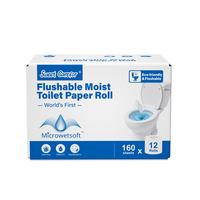Sweet Carefor Microwetsoft Lingettes Jetables Micro Rouleaux de Toilette Humides Jetables ECO Papier Toilette Lingettes Toilette avec Distributeur