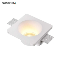 GC07032 Mini spot encastré carré moderne, sans cadre, en plâtre gypse, peignable, CCT complet, pour la vente au détail et l'hôtellerie