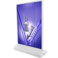 Boîte lumineuse de menu à LED de bureau double face rechargeable A4 A5 personnalisée pour l'affichage publicitaire de table