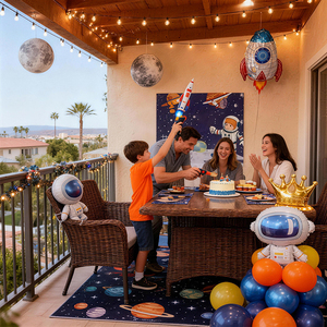 Set di Palloncini a Tema Spaziale per Festa di Compleanno di Bambini e Ragazzi, Decorazione con Palloncini in Foil a Forma di Razzo e Astronauta - Product Image 2