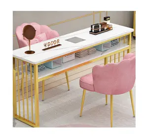 特价现代北欧风格美甲桌，双人美甲桌，超宽实木，带马尼库拉台面