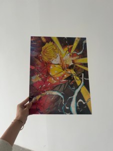 Carte plastique lenticulaire 3D effet animation Demon Slayer 1000 Designs <span class=keywords><strong>Nezuko</strong></span>/Tanjirou/Zenitsu, décoration murale, effet dégradé, MEIXIANG - Product Image 1
