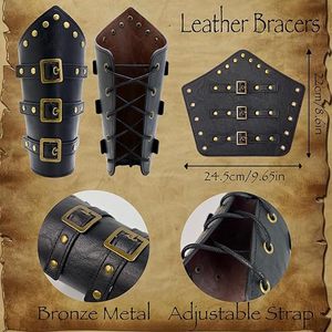 Ensemble de 7 accessoires de costume Renaissance : Ceinture en cuir, pochette, protège-bras, protège-jambes, châle – Idéal pour LARP, Ren-Fair, Halloween - Product Image 6
