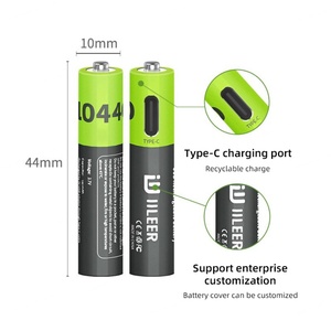 Batería Recargable de Iones de Litio IILEER 666mWh 180mAh 10440 3.7V con Puerto Tipo C, 1200 Ciclos - Product Image 6