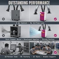 Nouvel extracteur de fumée de soudage mobile avec bras d'aspiration flexible, purificateur de fumée à 99,9%, garantie 1 an pour l'atelier de fabrication métallique