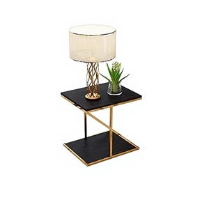 Marvelous Design Iron And Marble <b>Table</b> Bedroom Side <b>Table</b> In Black And Gold Color Tea Coffee <b>Dining</b> <b>Table</b> With Square Shape - Product Image 1