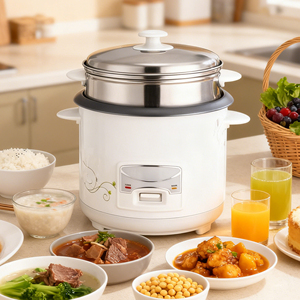Machine de cuisson multifonction pour la maison, antiadhésive, 2L, avec minuterie mécanique, cuiseur à riz électrique rapide, portable, multi-usages, pour camping-car - Product Image 1