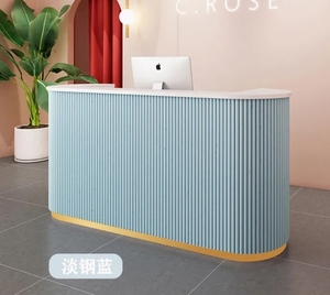 Hot Sale Hotel Modern Design Wood Beauty Salon Counter Front <b>Desk</b> White Office Luxury Hotel Reception <b>Desk</b> - Product Image 4