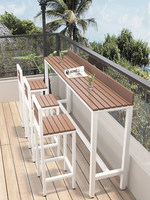 Ensemble de table et chaises de bar d'extérieur moderne, cadre en métal imperméable, coussins à séchage rapide, mobilier de bistrot portable pour patio