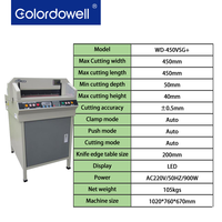 COLORDOWELL WD-450VSG+ 220V/110V Machine de découpe automatique de papier haute vitesse 17,7 pouces en métal pour post-pressage