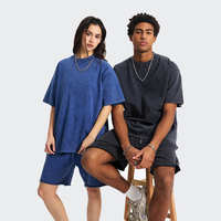T-shirts décontractés vintage de haute qualité, effet délavé, surdimensionnés, en coton personnalisé 250 GSM, style streetwear usé, unisexe