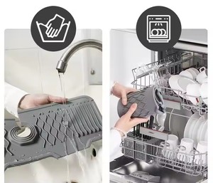 Tapis anti-éclaboussures pour robinet d'évier, tapis de drainage pliable à pente surélevée, tapis antidérapant pour savon pour évier - Product Image 4