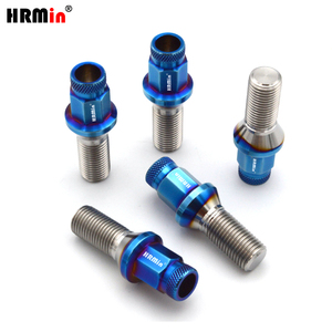 Pernos <span class=keywords><strong>de</strong></span> <span class=keywords><strong>rueda</strong></span> <span class=keywords><strong>de</strong></span> titanio Gr.5 Ti-6Al-4V con cabeza heptagonal extendida moleteada, asiento cónico <span class=keywords><strong>de</strong></span> 60 grados, M14x1.5x28mm con llave <span class=keywords><strong>de</strong></span> titanio - Product Image 6