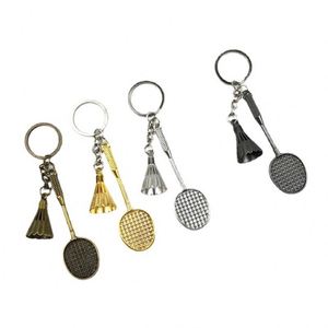 Porte-clés de badminton 3D mini mignon en gros, porte-clés promotionnels de sport de luxe en métal, personnalisables en vrac pour clés de voiture et porte-clés sportifs - Product Image 3