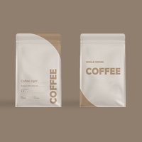 Sacs à café plats en papier kraft brun personnalisés avec fermeture éclair et valve de dégazage unidirectionnelle, fournisseur d'usine pour les sacs à café personnalisés