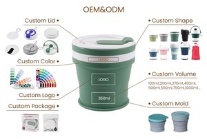 Gobelet pliable en silicone personnalisé, sans BPA, réutilisable, portable, avec paille - Product Image 2