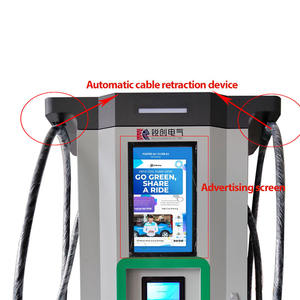 중국 최고 제조업체 고출력 3 상 듀얼 건 CCS Chademo EV 자동 50kW 150kW 레벨 3 고속 충전기 스테이션 (신용 카드 포함) - Product Image 4