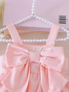 <span class=keywords><strong>Tutina</strong></span> Estiva per Bambina con Motivo a Quadri, Senza Maniche, Fiocco Tridimensionale e Design con Fibbia Pendente - Product Image 3