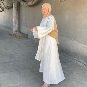 2025 летний однотонный костюм из Дубая, женское мусульманское платье с открытой абайей - Product Image 6