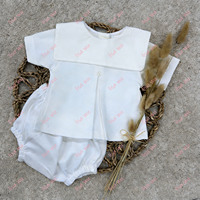 Vêtements pour bébé unisexes monogrammés, 100% coton, barboteuse à col bavoir, combinaison pour bébé garçon et fille, pyjama pour nouveau-né