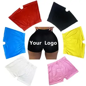 Custom Stretch Booty Candy Snack Shorts Vendor Solid Color Bulk Booty Shorts For Women