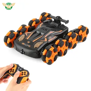 2.4G 1/16 8 Wheels Remote Control Water Spray Stunt Car Light And Music Crawler Deformation RC Stunt Car Toys