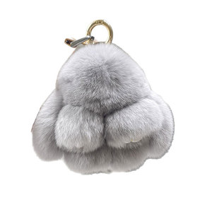 Porte-clés de voiture en fourrure de lapin, pendentif de sac pour femme, bijoux décoratifs, accessoires de sacs, cadeaux - Product Image 6