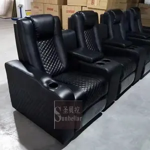 Foshan 가구 공장 USB 부분적인 recliner 소파를 가진 전기 recliner 소파 세트 가죽 현대 가정 극장 의자 좌석