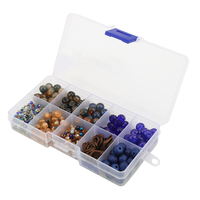 Zhubi coloré cristal craquelé perles Kit de démarrage 10 grilles tissu fleur ronde Silicone perles pour la fabrication de bijoux bracelets à bricoler soi-même