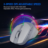 Jedel Mouse nirkabel ergonomis 7D, tetikus kantor tanpa kabel Bluetooth dengan layar 2.4Ghz + Klik senyap, Mode ganda dapat diisi ulang